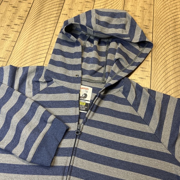 Burton Colombo Jacket Hoodie Men's Size Medium Dryride Blue Stripe - Picture 1 of 11